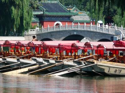 小船, 中国, 湖, 桥梁, 水, 航海的船只, 文化