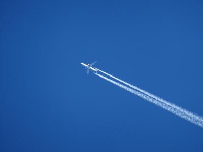 飞机, 轨迹, 天空, 化学径, 蓝色, 环境, 空气