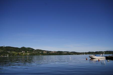 viverone 湖, 景观, 湖, 意大利, vista, 水