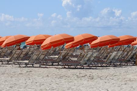 橙色, 海滩, 帽子, 夏季, 溶胶, 热, 沙滩帽