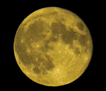 月亮, 满月, 黄色, 晚上, 黑暗, 关闭, 月球陨石坑