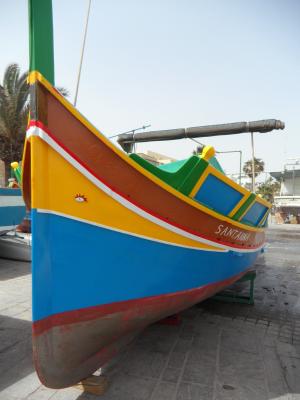 luzzu, 渔船, 五颜六色的小船, 马耳他, marsaxlokk, 奥西里斯的眼睛, 腓