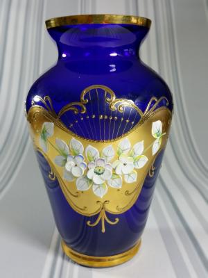 花瓶, 蓝色, 玻璃, 花, 饰品, 装饰, 华丽