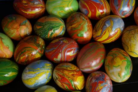 复活节彩蛋, 鸡蛋, 彩色, 大理石, 复活节, 复活节快乐