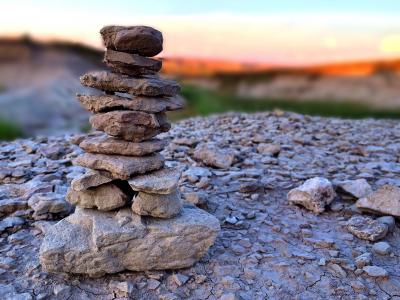石头, 堆叠, 平衡, 砂岩