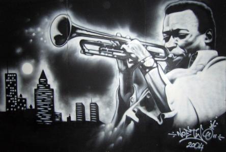 迈尔斯戴维斯, 音乐家, 小号, 爵士, grafiti, 街头艺术