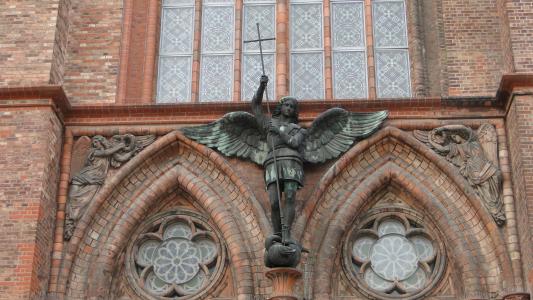 天使, 雕塑, 纪念碑, 图, 教会, 信心, 宗教