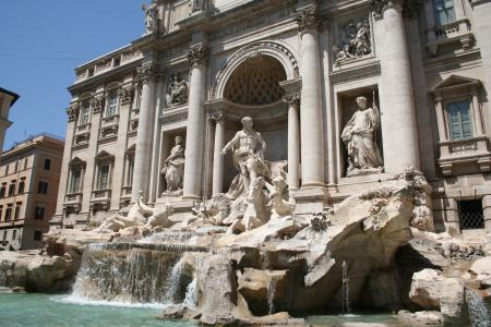 罗马, 欧洲, 雕塑, 雕像, 许愿池, 喷泉, 特雷维喷泉