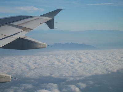 蒙特塞拉特从平原, 云彩, 天空, 飞机, 飞行, 飞行器, 空气