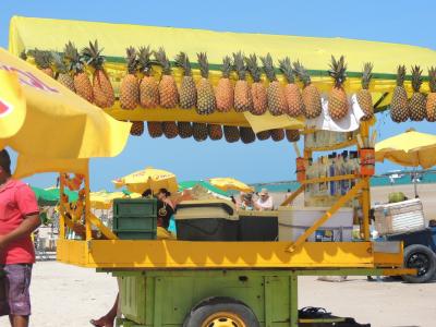 海滩, 出售, 车轮, 菠萝