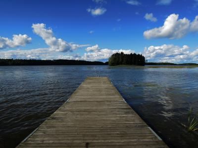 水, 湖, 海滩, 芬兰语, 景观, 自然, 蓝色