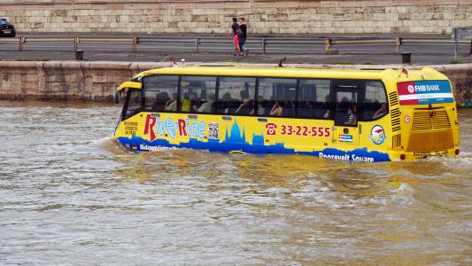 洪水, 教练, 公共汽车, 布达佩斯, 旅游景点, 多瑙河