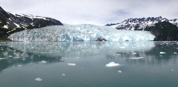阿拉斯加, 冰, 冰川, 雪, 蓝色, 水, 美丽