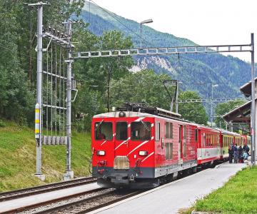 瑞士, 马特宏峰圣哥达铁路, 区域的火车, 火车站, 住宿, 弗莱什, 瓦莱州