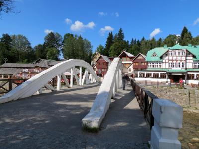桥梁, 巨山, spindleruv mlyn, 建设, 夏季, 旅游, 捷克共和国