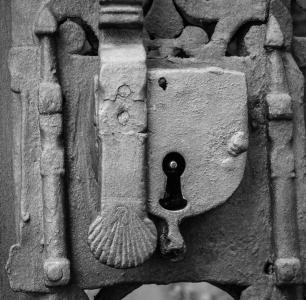 挂锁, 铁, 门, 符号, 金属, 铸铁, 老
