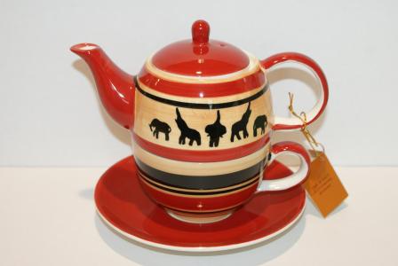 cha 邪教, 茶壶, 茶具, 动物-印刷品, 大象