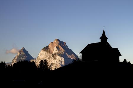 山, 教堂, 瑞士, 神话
