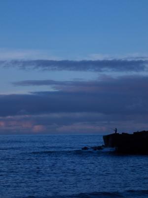 蓝色, 海, 特内里费岛, 垂钓者, 景观, 晚上, abendstimmung