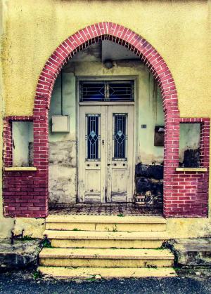 塞浦路斯, 老房子, 入口, 门, 建筑, 传统, 风化