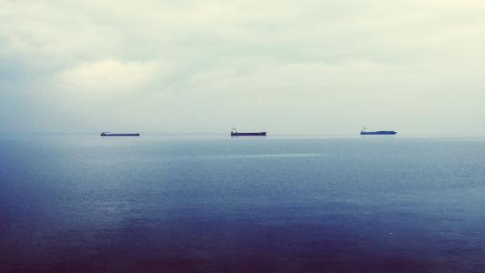 小船, 集装箱船, 希腊, 港口, 地平线, 海洋, 端口