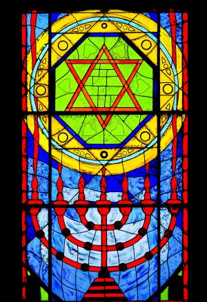 vitrage, 烛台, 彩色玻璃, 窗口, 大卫之星, 教会的窗口, 星级