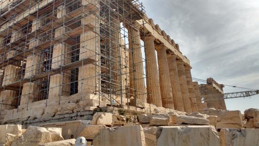恢复, 雅典娜, 雅典, 建设, 古代, 建筑, 建筑业