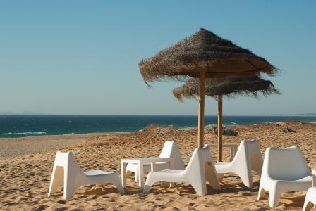 海滩, 遮阳伞, 沙滩椅, 大西洋