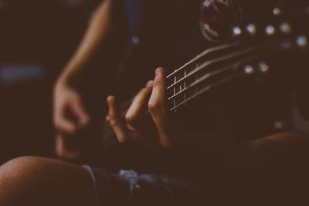 声音, 音乐, 低音, 吉他, 人, 手指, 手