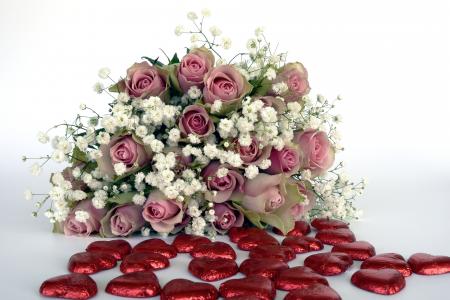玫瑰, 玫瑰花朵, 花, 粉色, 白色, 心, 红色