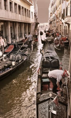 威尼斯, 吊船, 运河, 船夫, 威尼斯, 建筑, 威尼斯-意大利