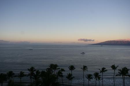 海洋, 日出, 海, 水, 海滩, 夏威夷, 地平线