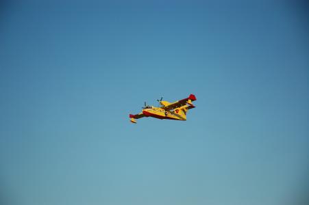 飞机, 水上飞机, 特派团飞机, 消防飞机, 黄色, 飞