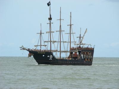 mar, 海盗船, 桅杆