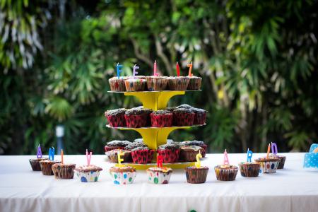 生日快乐, 纸杯蛋糕, 蜡烛, 快乐, 生日, 一方, 庆祝活动