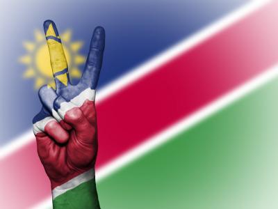 纳米比亚, 和平, 手, 国家, 背景, 旗帜, 颜色