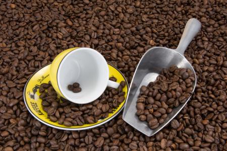 咖啡豆, 咖啡杯, 杯, 封面, 咖啡, 飞碟, 棕色
