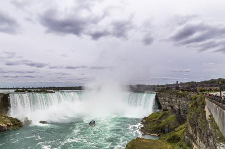 水, 加拿大, 安大略省, 泡沫, 吸引力, 旅游, 瀑布