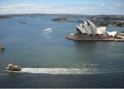 悉尼, 歌剧院, 天星渡轮码头, 海港, 澳大利亚, 水