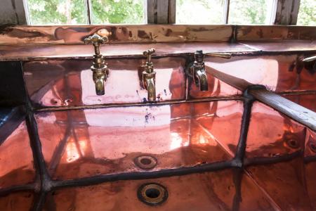 浴室的水槽, 水龙头, 铜, 厨房, 老, 古董, 怀旧