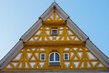 桁架, 中世纪, fachwerkhaus, 中世纪 fachwerk, 立面, 旧城, 建筑