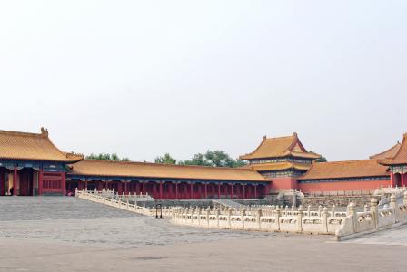 中国, 北京, 北京, 紫禁城, 法院, 护栏, 柱