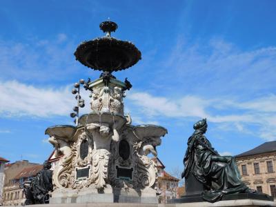 neptunbrunnen, 获得, 市中心, 市中心, 中 franconia, 瑞士法郎, 巴伐利亚