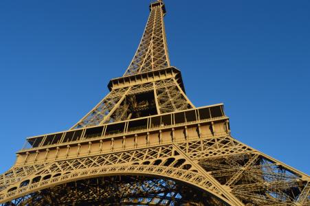 埃菲尔铁塔, 巴黎, 蓝蓝的天空, 建筑, 塔, 旅游目的地, 历史