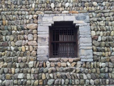 窗口, 中国, 历史, 村庄, 石头, 墙上, 鹅卵石