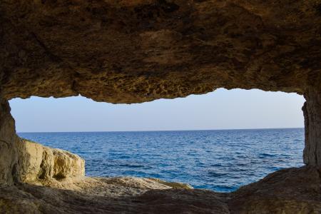 洞穴, 海, 自然, 窗口, 卡沃 greko, 塞浦路斯, 水