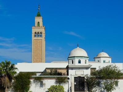 建筑, 圆顶, 宣礼塔, 清真寺, 突尼斯, 突尼斯, la 马萨阿拉姆