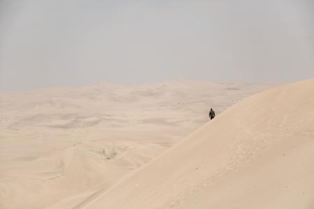 男子, 沙漠, 白天, 跋涉, 沙丘, 自然, 风景