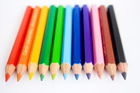 铅笔, 颜色, 绿色, 蓝色, 黑色, 黄色, 红色
