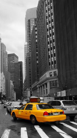 出租车, 汽车, 交通, 黄色, 纽约, 帝国大厦, 纽约城